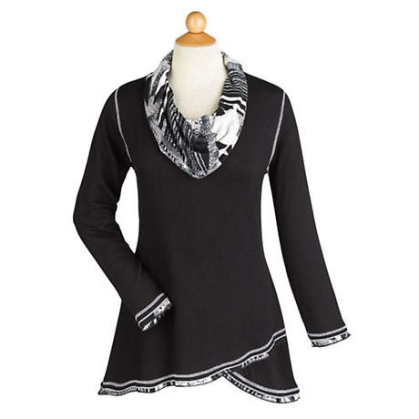 Product image for Midnight Cowl Neck Tunic Top