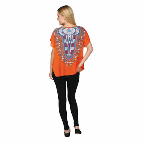 Product image for Globetrotter Dashiki Print Tunic Style T-Shirt
