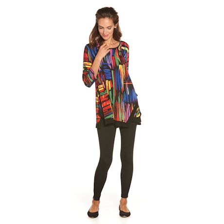 Product image for Colors Collide Swing Tunic - 3/4 Sleeve