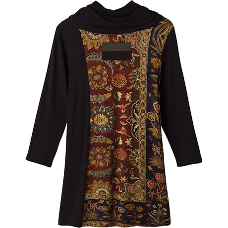 Product image for Auburn & Gold Blends Floral Print Cowl Neck Tunic