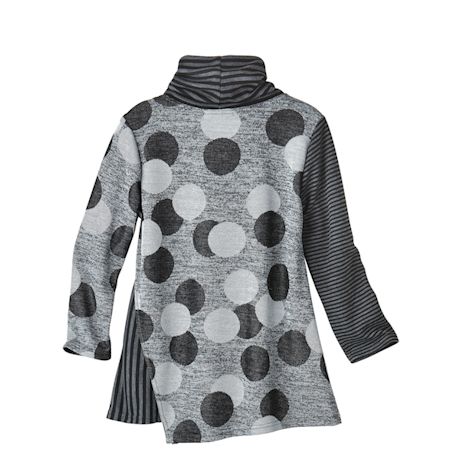 Product image for Stripe And Dots Knit Cowl Tunic