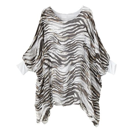 Product image for Zebra Print Wash Silk Popover