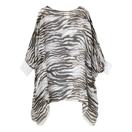 Product image for Zebra Print Wash Silk Popover