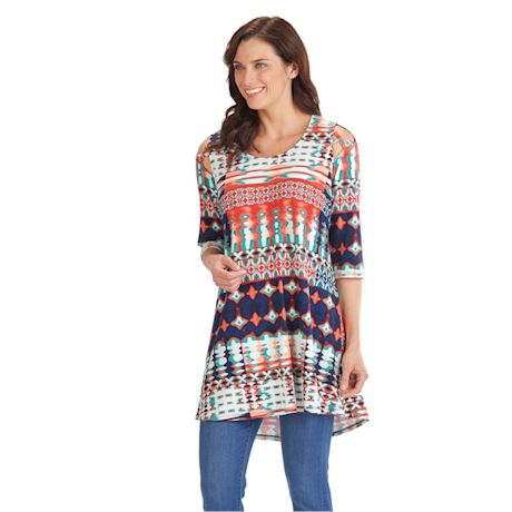 Product image for Lattice Open Shoulder Tunic