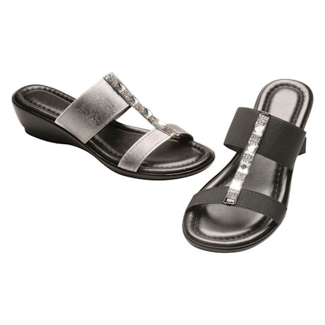 Easy Street® Bejeweled Duo-Strap Italian Sandal