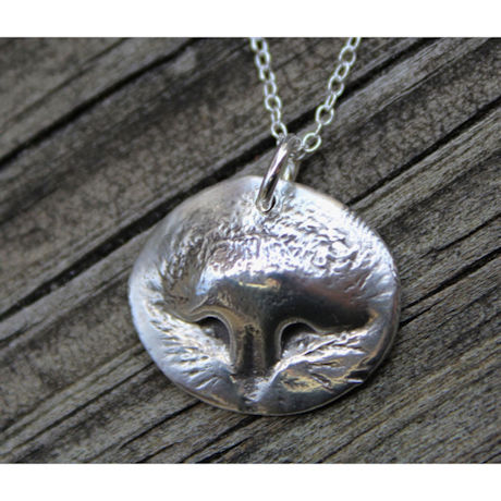 Product image for Sterling Silver Personalized Pet Nose Print Necklace
