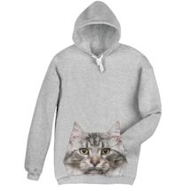 Alternate image for Cat Face Sublimated Pocket Hoodie
