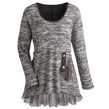 Alternate image for Cozy Sweater Knit Layered Tunic Top