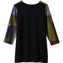 Alternate image for Watercolor Blocks Brushed Pullover Tunic - 3/4 Sleeves