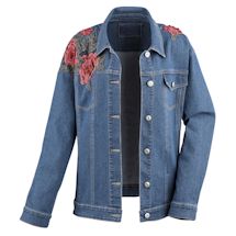 Alternate image for Oversize Denim Jacket With Embroidery