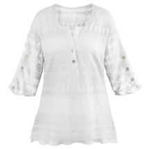 Alternate Image 4 for Textured Lacey Tiers Tunic