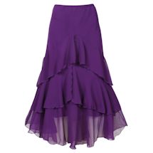 Alternate image for Women's Ruffled Purple Skirt - Asymmetrical Tiered Broom Style